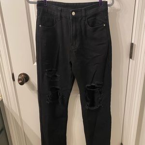 ⛄️ Shein Baggy High Rise Ripped Jeans Size M